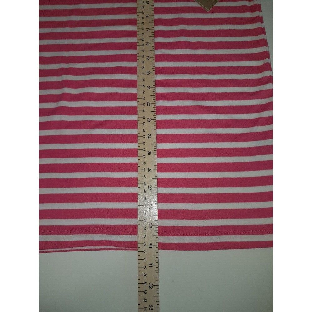 White Stag Extra Large Woman's Pink White Striped Scoop Neck Cuffed Short Sleeve — image 6 of 8